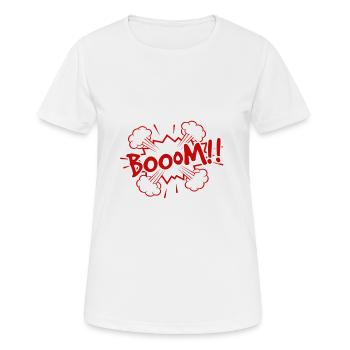 comic Boom - Frauen T-Shirt atmungsaktiv - Weiß - Vorne - AI Model Female 172 dark (172cm)