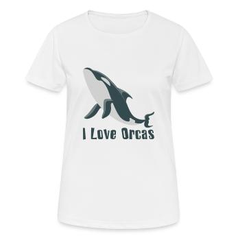 J'aime les orques orques orque orque cadeau - T-shirt respirant Femme - blanc - Devant - AI Model Female 172 dark (172cm)