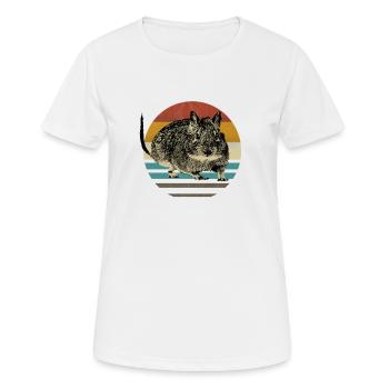 Degu degus rodent animal eighties retro vintage - Women's Breathable T-Shirt - white - Front - AI Model Female 172 dark (172cm)