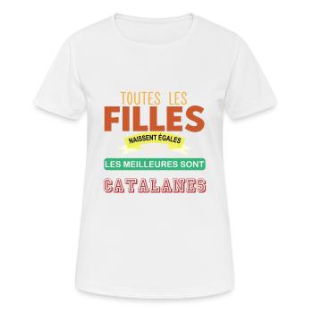 Les meilleures sont catalanes - T-shirt respirant Femme - blanc - Devant - AI Model Female 172 dark (172cm)