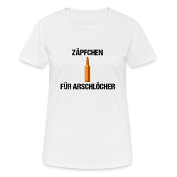 Zäpfchen für Arschlöcher Cool Munition Patrone - Frauen T-Shirt atmungsaktiv - Weiß - Vorne - AI Model Female 172 dark (172cm)
