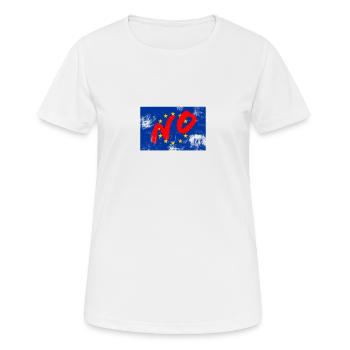 EU No - European Union - Exit - Women's Breathable T-Shirt - white - Front - AI Model Female 172 dark (172cm)