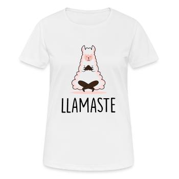 Llamaste humour yoga et lama en tailleur mignon - T-shirt respirant Femme - blanc - Devant - AI Model Female 172 dark (172cm)