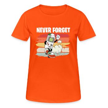 Vintage Retro Party Never Forget 80s 90s - Women's Breathable T-Shirt - neon orange - Front - AI Model Female 172 dark (172cm)