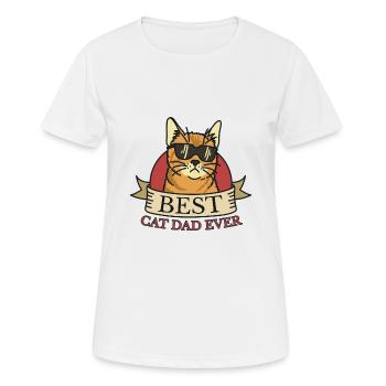Meilleur papa de chat Vintage Fist Meilleur papa de chat de tous les temps - T-shirt respirant Femme - blanc - Devant - AI Model Female 172 dark (172cm)