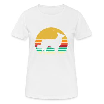 Chemise Retro Love Border Collie - Border Collie Gif - T-shirt respirant Femme - blanc - Devant - AI Model Female 172 dark (172cm)