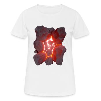 Effet 3D volcan lave rougeoyante - T-shirt respirant Femme - blanc - Devant - AI Model Female 172 dark (172cm)
