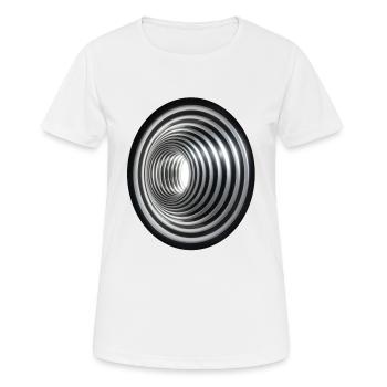 3D Vortex - Effect /3D Effekt Strudel Swirl Wirbel - Frauen T-Shirt atmungsaktiv - Weiß - Vorne - AI Model Female 172 dark (172cm)
