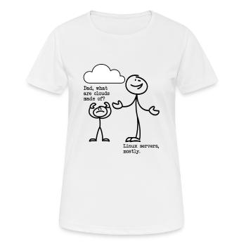 De quoi sont faits les nuages? Serveurs Linux principalement! - T-shirt respirant Femme - blanc - Devant - AI Model Female 172 dark (172cm)