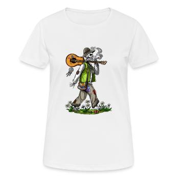 Squelette Hippie Stoner - T-shirt respirant Femme - blanc - Devant - AI Model Female 172 dark (172cm)