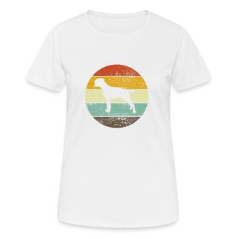 Deutscher Boxer Hund Retro Hundeerziehung Geschenk - Frauen T-Shirt atmungsaktiv - Weiß - Vorne - AI Model Female 172 dark (172cm)