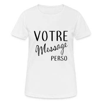 homme Message imprimé personnalisé Manuscrit - T-shirt respirant Femme - blanc - Devant - AI Model Female 172 dark (172cm)