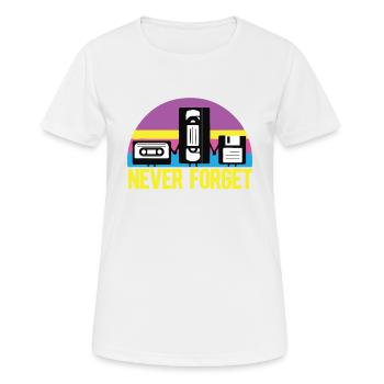 ne jamais oublier la disquette de cassette vhs - T-shirt respirant Femme - blanc - Devant - AI Model Female 172 dark (172cm)