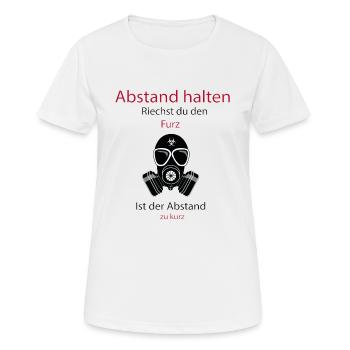 Abstand halten - riechst du den Furz - Frauen T-Shirt atmungsaktiv - Weiß - Vorne - AI Model Female 172 dark (172cm)