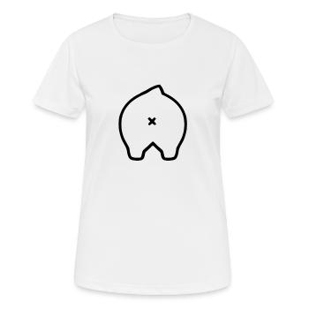 Dog cat butt bum asshole - Women's Breathable T-Shirt - white - Front - AI Model Female 172 dark (172cm)