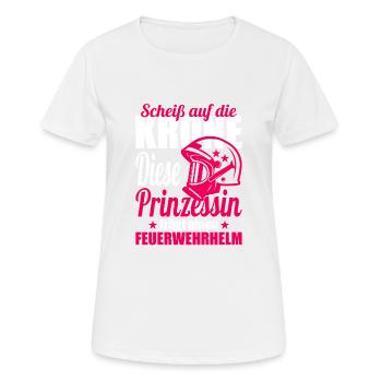 Feuerwehr freiwillige Feuerwehr Feuerwehrmann Frau - Frauen T-Shirt atmungsaktiv - Weiß - Vorne - AI Model Female 172 dark (172cm)