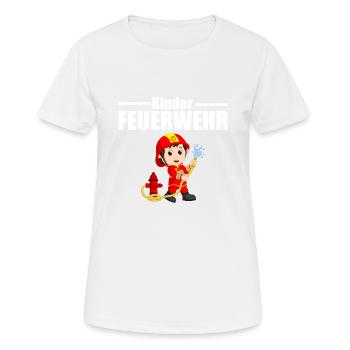Kinderfeuerwehr freiwillige Feuerwehr Geschenk - Frauen T-Shirt atmungsaktiv - Weiß - Vorne - AI Model Female 172 dark (172cm)