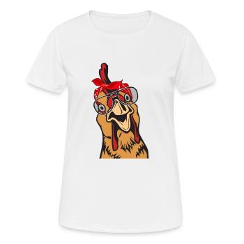 Poulet poulets foulard bandana lunettes poulet maman - T-shirt respirant Femme - blanc - Devant - AI Model Female 172 dark (172cm)