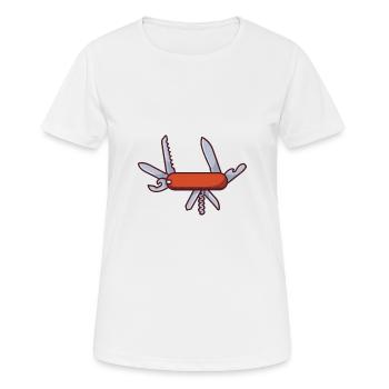 Pocket Knife - Women's Breathable T-Shirt - white - Front - AI Model Female 172 dark (172cm)