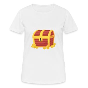 Coffre au trésor - T-shirt respirant Femme - blanc - Devant - AI Model Female 172 dark (172cm)