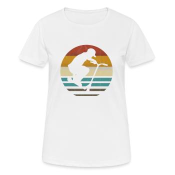 Stuntscooter Stunt Scooter Tretroller retro vintag - Frauen T-Shirt atmungsaktiv - Weiß - Vorne - AI Model Female 172 dark (172cm)