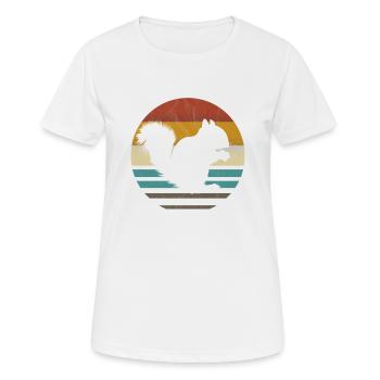 Écureuil avec noix Squirrel vintage rétro 80 - T-shirt respirant Femme - blanc - Devant - AI Model Female 172 dark (172cm)