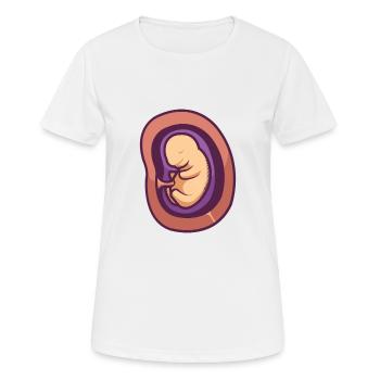 A Baby in Womb. - Women's Breathable T-Shirt - white - Front - AI Model Female 172 dark (172cm)