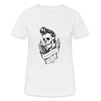 Rock and roll - T-shirt respirant Femme - blanc - Devant - AI Model Female 172 dark (172cm)