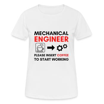 Ingénieur mécanique, veuillez insérer du café - T-shirt respirant Femme - blanc - Devant - AI Model Female 172 dark (172cm)