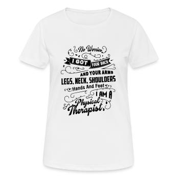 Je suis physiothérapeute - T-shirt respirant Femme - blanc - Devant - AI Model Female 172 dark (172cm)
