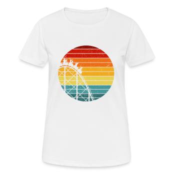 Vintage Roller Coaster Design - Women's Breathable T-Shirt - white - Front - AI Model Female 172 dark (172cm)
