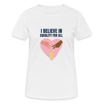 I believe in equal rights BLM LGBTQ - Women's Breathable T-Shirt - white - Front - AI Model Female 172 dark (172cm)