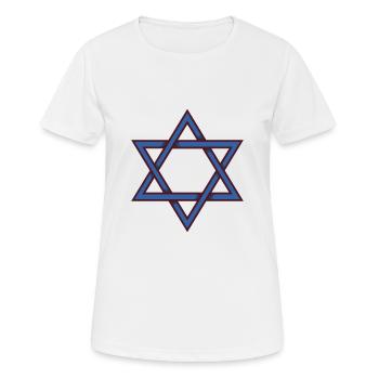 Étoile de David - T-shirt respirant Femme - blanc - Devant - AI Model Female 172 dark (172cm)