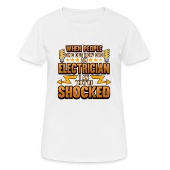 Choc électricien disant drôle cadeau de travail - T-shirt respirant Femme - blanc - Devant - AI Model Female 172 dark (172cm)