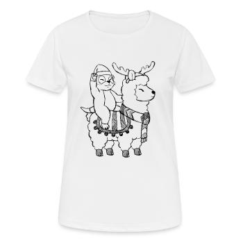Noël suricate monte à colorier - T-shirt respirant Femme - blanc - Devant - AI Model Female 172 dark (172cm)