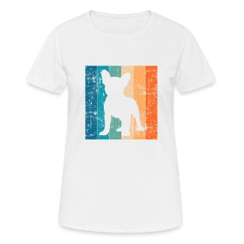 Bulldog Frenchie Dog Dog Lover Retro - T-shirt respirant Femme - blanc - Devant - AI Model Female 172 dark (172cm)