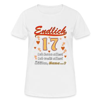 ENDLICH 17 - Frauen T-Shirt atmungsaktiv - Weiß - Vorne - AI Model Female 172 dark (172cm)