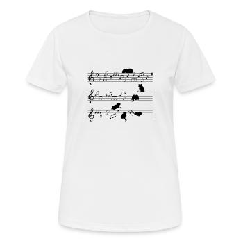 Musicien de notes de musique hamster mignon - T-shirt respirant Femme - blanc - Devant - AI Model Female 172 dark (172cm)