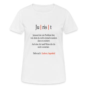 Jurist eine Person die Probleme löst - Frauen T-Shirt atmungsaktiv - Weiß - Vorne - AI Model Female 172 dark (172cm)