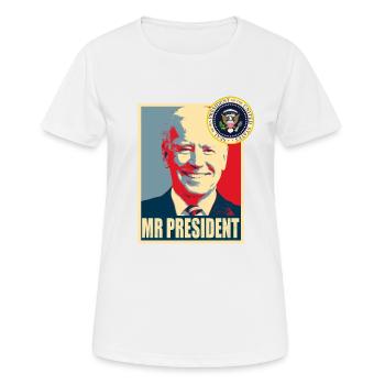 POTUS Joe Biden - Herr Präsident Joe Biden - Frauen T-Shirt atmungsaktiv - Weiß - Vorne - AI Model Female 172 dark (172cm)