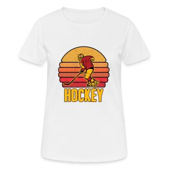 Eishockey Hockeyschläger Eissport Team Geschenk - Frauen T-Shirt atmungsaktiv - Weiß - Vorne - AI Model Female 172 dark (172cm)