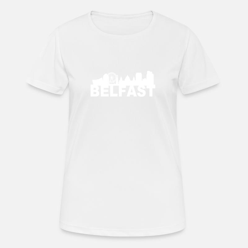 Belfast UK skyline gift idea - Women's Breathable T-Shirt - white