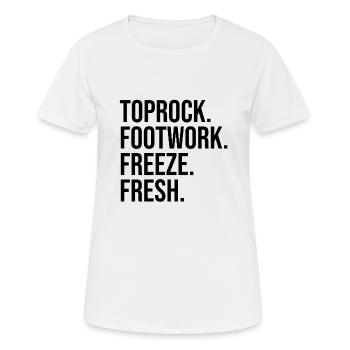 B-Boy B-Girl Breakdance Gift - Women's Breathable T-Shirt - white - Front - AI Model Female 172 dark (172cm)