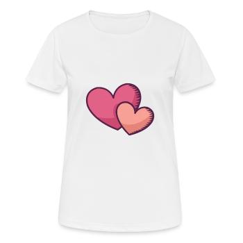 Two Pink Hearts - Women's Breathable T-Shirt - white - Front - AI Model Female 172 dark (172cm)