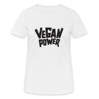 Vegan vegan power - Women's Breathable T-Shirt - white - Front - AI Model Female 172 dark (172cm)