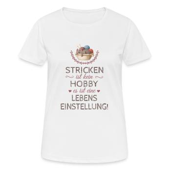 Humorvoller Wolle Spruch für Strickerin Geschenk - Frauen T-Shirt atmungsaktiv - Weiß - Vorne - AI Model Female 172 dark (172cm)