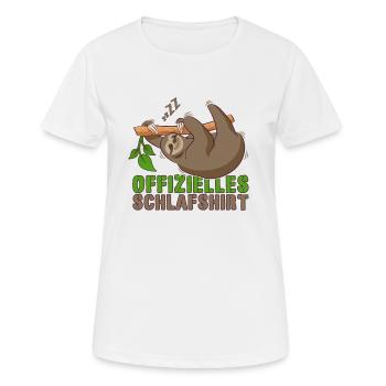 Offizielles Schlafshirt Pyjama Schlafanzug - Frauen T-Shirt atmungsaktiv - Weiß - Vorne - AI Model Female 172 dark (172cm)