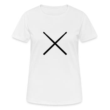 Schlagzeug Sticks - Frauen T-Shirt atmungsaktiv - Weiß - Vorne - AI Model Female 172 dark (172cm)