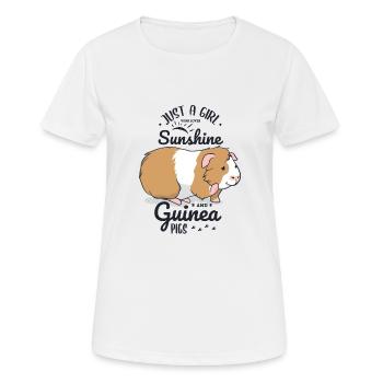 Cochon d'Inde soleil et cochons d'Inde - T-shirt respirant Femme - blanc - Devant - AI Model Female 172 dark (172cm)