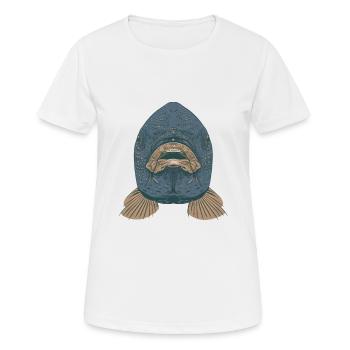 Karpfen Fisch Maul Kopf Gesicht - Frauen T-Shirt atmungsaktiv - Weiß - Vorne - AI Model Female 172 dark (172cm)